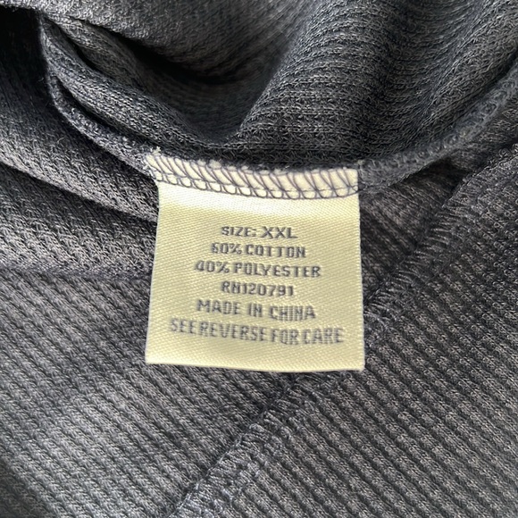 TRUE ROCK Hooded Henley Lightweight Men’s Navy Knit Top XXL - NWT - Picture 7 of 8